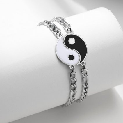 Ying Yang Partnerské náramky chirurgická oceľ, magnetické náramky pre páry