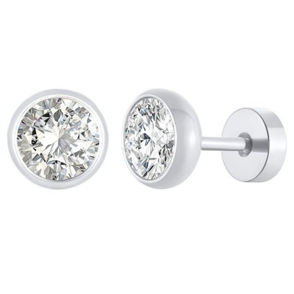 Šrubovacie náušnice z chirurgickej ocele dámske pánske univerzálnie číro strieborné