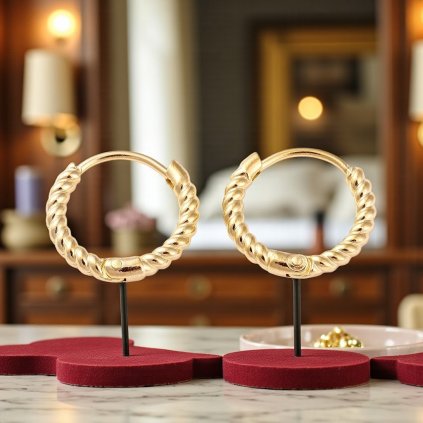 Dámske náušnice pozlátené z chirurgickej ocele 14 mm