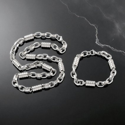 Set retiazky a náramku z nehrdzavejúcej ocele – stĺpcové články