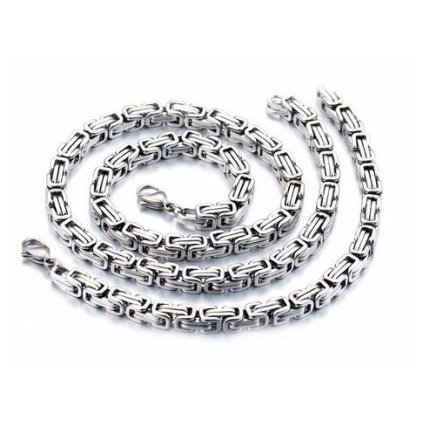 Retiazka a náramok kráľovský vzor 8 mm z chirurgickej ocele 65 cm