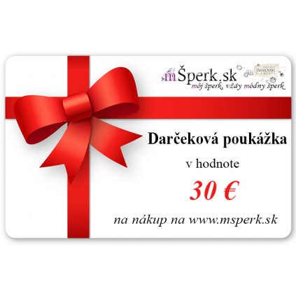 Darčeková poukážka v hodnote 30€
