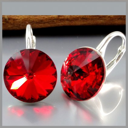 Strieborné náušnice Rivoli 12 mm Crystal Siam