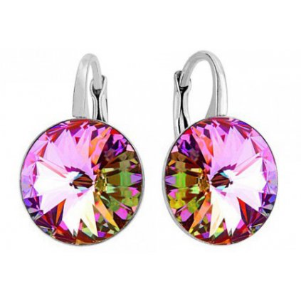 strieborne nausnice swarovski elements vitrail light 14mm