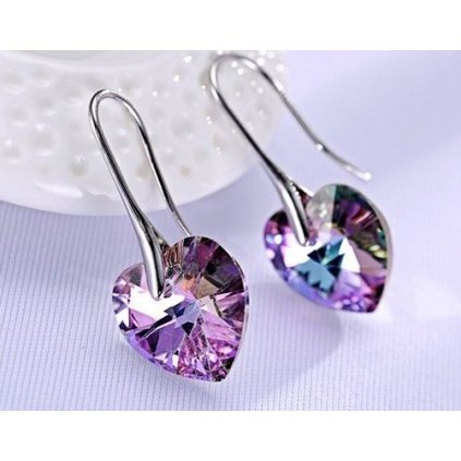 Náušnice srdiečka Vitrail Light 10 mm Crystals