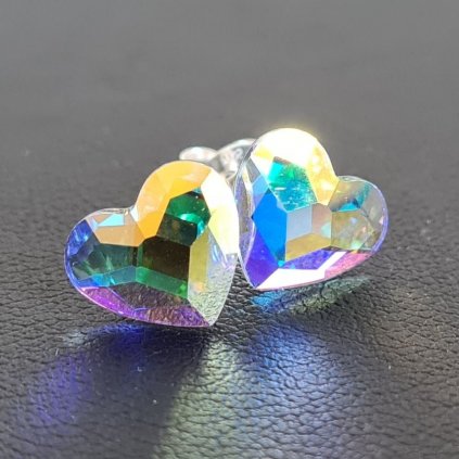 Srdiečka so Swarovski Crystals napichovacie náušnice 6 a 10 mm
