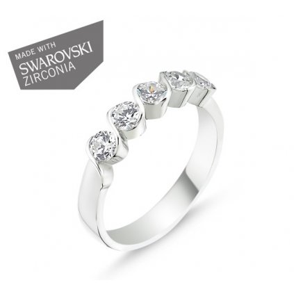 Strieborný prsteň so Swarovski zirkónmi  Striebro 925/1000: 2 g + RH