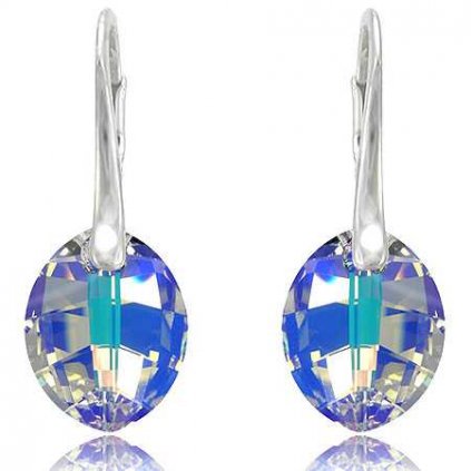 Strieborné dámske náušnice Crystal Aurore Boreale 23 mm