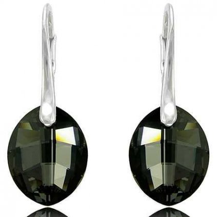 Strieborné dámske náušnice Crystal Silver Night 23 mm