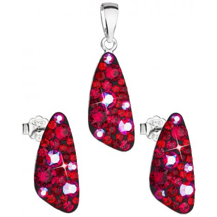 Dámska súprava šperkov so Swarovski Crystals - Cherry červená farba