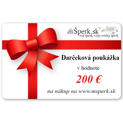 Darčeková poukážka v hodnote 200€