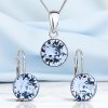 Sada šperkov s krištáľmi Swarovski náušnice, retiazka a prívesok Light Sapphire okrúhle