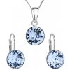 Sada šperkov s krištáľmi Swarovski náušnice, retiazka a prívesok Light Sapphire okrúhle