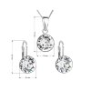 Sada šperkov s krištáľmi Swarovski náušnice a prívesok biele okrúhle  Ag 925/1000 Rh 3 g