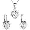Sada šperkov s krištáľmi Swarovski náušnice, retiazka a prívesok biele srdce