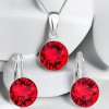 Sada šperkov s krištáľmi Swarovski náušnice, retiazka a prívesok červené
