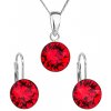 Sada šperkov s krištáľmi Swarovski náušnice, retiazka a prívesok červené