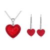 Set Swarovski vykladané srdcia červená farba