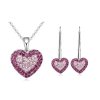 Set Swarovski vykladané srdcia tmavo ružová farba