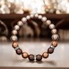 Perlový náramok Brown postupný