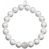 Náramok Swarovski perlový biely s guličkou