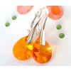 Dievčenské náušnice oranžové so Swarovski Crystals