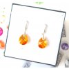 Dievčenské náušnice oranžové so Swarovski Crystals v darčekovom balení