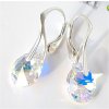 Swarovski Crystals strieborné náušnice Pear CAB