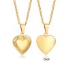 Otvárateľný prívesok srdiečko s retiazkou zlaté prevedenie chirurgická oceľ
