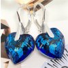 Swarovski Crystal exkluzívne strieborné náušnice s očarujúcim leskom Bermuda Blue 18 mm