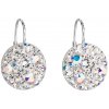 Strieborné náušnice so Swarovski Crystals okrúhle - crystal ab