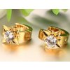 Náušnice z chirurgickej ocele zlatej farby so zirkónom čýrim