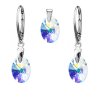 Strieborný set SWAROVSKI ELEMENTS s modrým odleskom