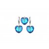 Strieborný set SWAROVSKI Crystals v tvare srdca Crystal Bermuda Blue
