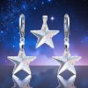 Strieborný set SWAROVSKI ELEMENTS v tvare hviezdy