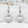 Strieborné dámske náušnice srdcia Exclusive Crystal Aurore Boreale