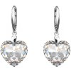 Strieborné dámske náušnice srdcia Exclusive Crystal Aurore Boreale