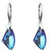 Strieborné náušnice Crystals Bermuda Blue