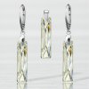 Strieborný set SWAROVSKI ELEMENTS v tvare obdĺžnika
