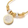 Dámsky náramok v zlatej farbe s medajlónom a zirkónmi 2