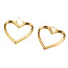 Dámske náušnice srdcia dvojité v zlatom prevedení z chirurgickej ocele