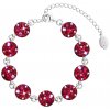 Strieborný dámsky náramok so Swarovski Crystals cherry