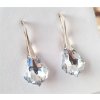 Strieborné dámske náušnice so Swarovski Crystals a očarujúcim odleskom Calvsi