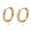 Dámske náušnice kruhy zlatej farby so zirkónmi 15 mm