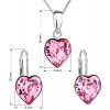 Sada šperkov s krištáľmi Swarovski náušnice, retiazka a prívesok Rose srdce