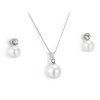 Dámska súprava biele perličky so zirkónom