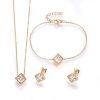 Dámska súprava s Cubic Zirconia náušnice prívesok retiazka a náramok