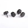 Šrobovacie náušnice čierne z chirurgickej ocele 8 mm
