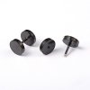 Šrobovacie náušnice čierne z chirurgickej ocele 8 mm