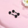 Guličkové čierne šrubovacie náušnice